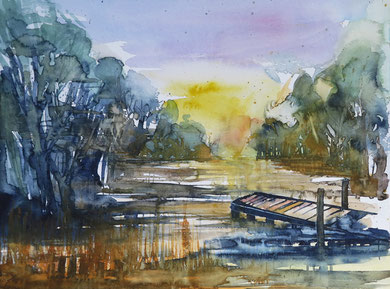 Bremen_An der Wümme_Aquarell 45 x 61 cm_9-2017