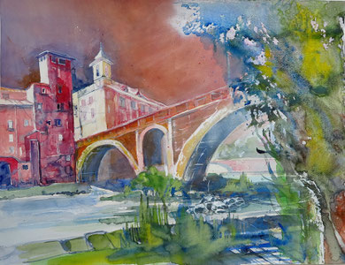 Rom_Ponte Fabricio zur Tiberinsel_50x60 cm