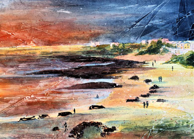 Fuerteventura_ El Cotillo 2_ Mixed-Media Aquarell_ 40x55 cm_1-2021