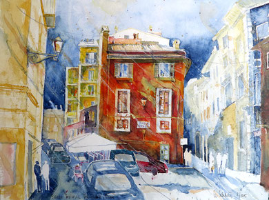 Rom_Piazza Trilussa in Trastevere_36x48 cm
