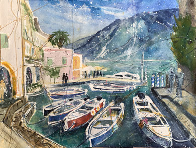 Limone sul Garda_ Aquarell DIN A3_ 2023