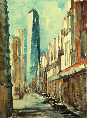 NYC. One world trade center_Aquarell 36 x 48 cm_1-2016