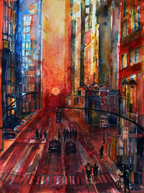 N.Y. "Manhattanhendge" in der 42.Straße_36x48 cm
