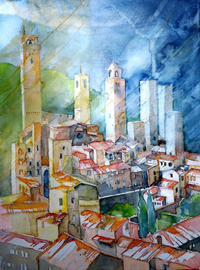 Toskana_San Gimignano_36x48 cm
