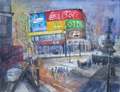 London_Piccadilly Circus_Aquarell 45x61 cm_2-2017
