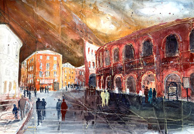 Verona_Arena an der Piazza Bra`_Aquarell 38x56cm_2023