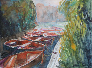 Bremen_Herbststimmung im Bürgerpark_Aquarell 42 x 56 cm