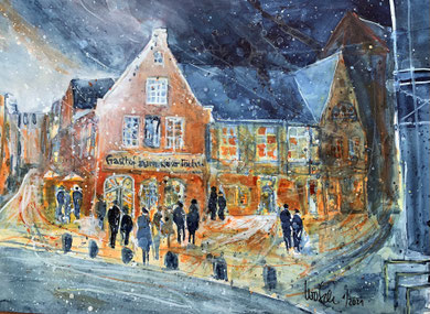 Bremen_ Kaiser Friederich im Schnoorviertel_ Aquarell 24x34 cm_ 1-2021