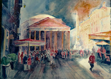 Rom_Piazza Rotonda mit Pantheon_56x76 cm