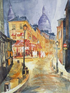 Paris_Montmartre mit Sacre-Coeur_Aquarell 36x48 cm_3-2017