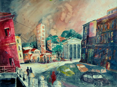 Rom_Piazza della Bocca della Verita_45,5x61 cm