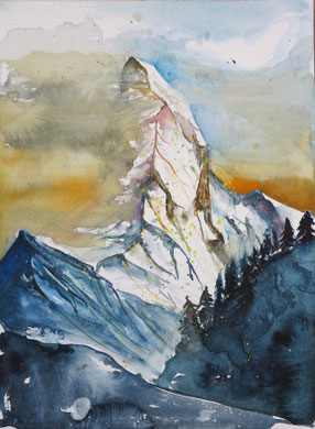 Schweiz_Das Matterhorn_Aquarell 30x40 cm_9-2017