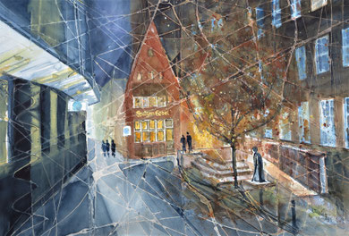 Bremen_ Spitzen Gebel_Mixed-Media Aquarell 38x56cm_2023