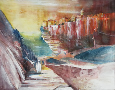 Bonifacio 2 auf Korsika_Aquarell 56x76 cm_10-2018