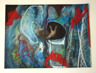 Technique mixte, 23 x 30,5 cm .
