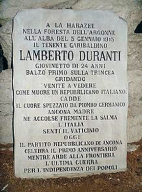 La lapide a Tavernelle di Ancona