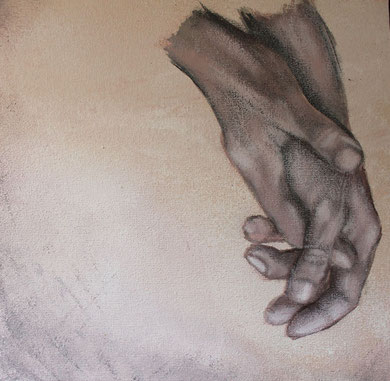 "Hände" - Acryl auf Keilrahmen - 50 x 50 cm