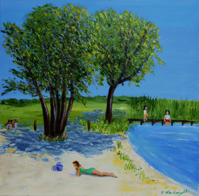 Im Luisenbad 50 x 50 cm. Öl