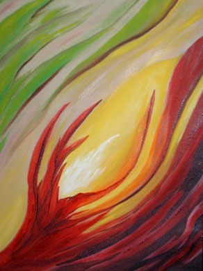 Feuerblume, 40 x 50 cm, Öl auf Leinwand 