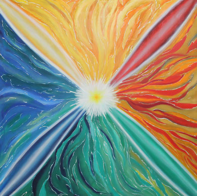 Meditation 120 x 120 cm, Öl auf Leinwand