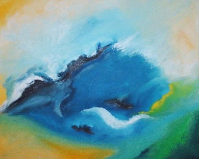 Abstrakt 4, Öl auf Leinwand 24 x 30 cm.