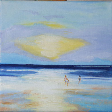 Am Wattenmeer 20 x 20 cm.  Öl