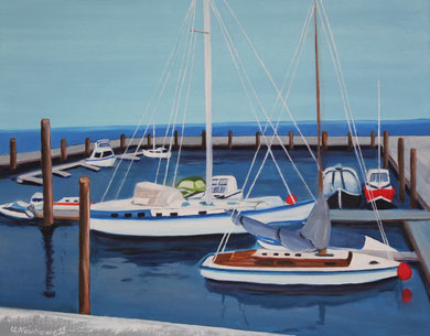 Hafen von List/Sylt Öl auf Leinwand 40 x 50 cm. 