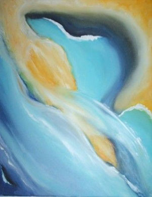 Abstrakt 5, Öl auf Leinwand 24 x 30 cm. 
