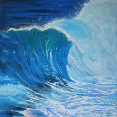 Meereswelle 1, Öl auf Leinwand 100 x 100 cm.