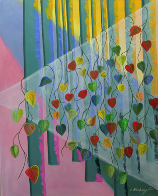 Im Farbenwald, 80 x 100 cm, Öl auf Leinwand 