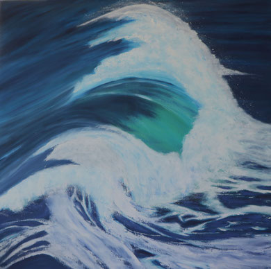 Meereswelle 2, Öl auf Leinwand 100 x 100 cm.