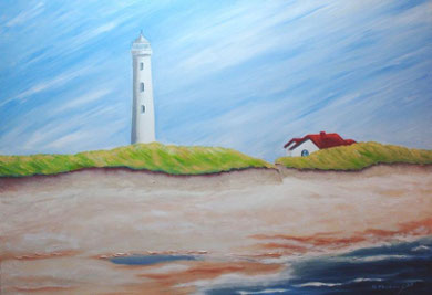 Leuchtturm, 70 x 100 cm, Öl auf Leinwand 