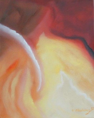 Abstrakt 3, Öl auf Leinwand 40 x 50 cm. 