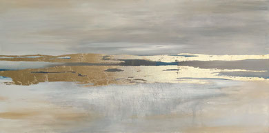 DO YOU SEE THE LIGHT?, 50x100 cm, Acryl und Blattgold auf Leinen