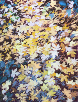 Chemin d'érable,  Pastel 65x50 cm   Sylvie Berman artiste peintre 