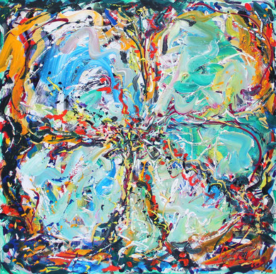 Fleur  N° 10, acrylique sur toile, 120 x 100 cm, 2011