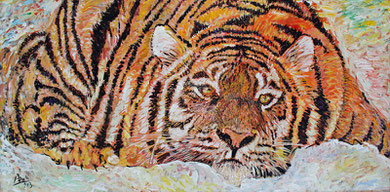 Le Tigre, acrylique, 200 x 100 cm 2013