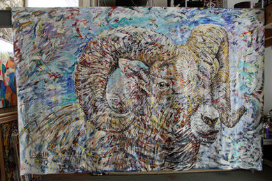 Le Mouflon, acrylique sur toile, 320 x 210 cm, 2013 