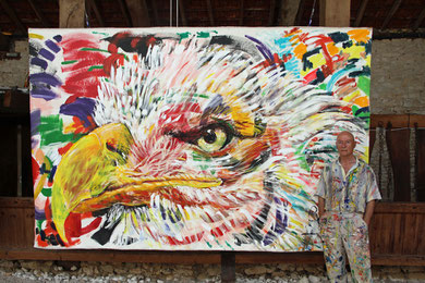  L'Aigle, acrylique sur toile, 335 x 215 cm, 2014