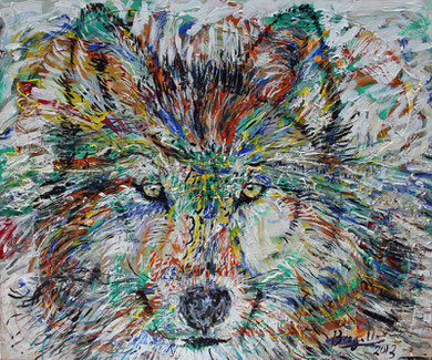 Le Loup, acrylique sur toile, 120 x 100 cm, 2013