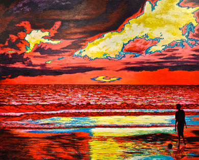 Passion ... of a sunset on the sea - 100x80 cm  