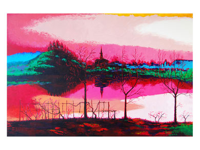 Colors on the lake  Acrylic on canvas 120x80 cm 2008