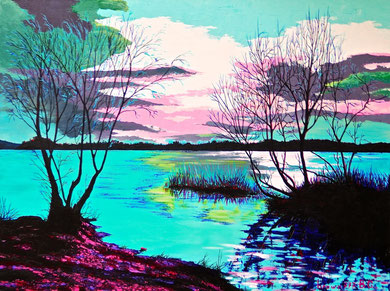 Lake against the light  Acrylic on canvas 80x60 cm   2013