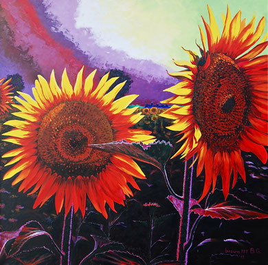 Sunflowers - ( private collection)  Acrylic on canvas  80x80 cm   2011 (Private collection )