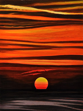 Sunset on the sea Acrylic 60x80cm   2015 ( Private collection)