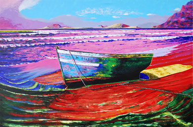 Boat on the beach   Acrylic on canvas  120x80 cm  2012 ( Pinacoteca di Ravarino-MO)