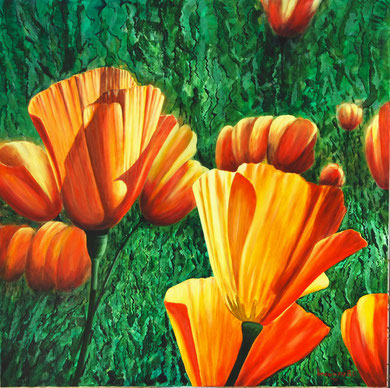 Flowers n.2  Acrylic on canvas 90x90 cm 2010 (Private collection)