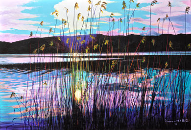 Reflections in the reeds Acrylics on canvas 80x100 cm  2016