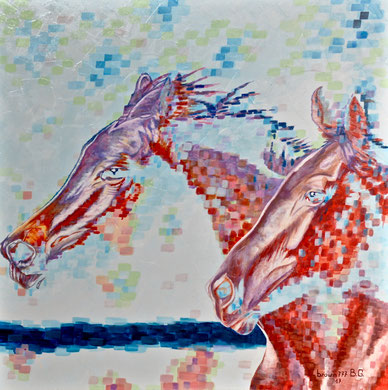 Horses  Acrylic on canvas 80x80 cm  2017