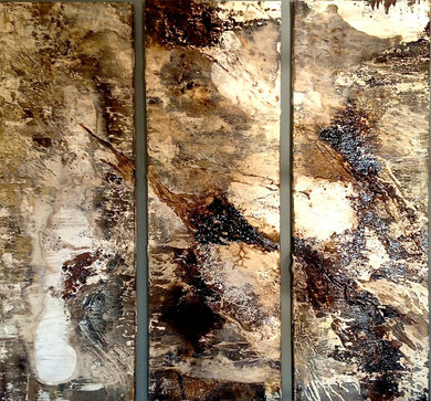 Mixed texture on canvas        triptych   3 x (200 x 50 cm)       
